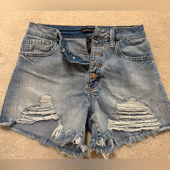 Sincerly Jules Pants - Sincerely Jules Denim Distressed High Waist Women Shorts 3/26